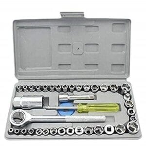 40-in-1 Auto and Home Repair Tool Kit with Screwdrivers, Wrenches, and Socket Wrench Sleeve - A02 Hardware Set for DIY Enthusiasts.