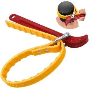 Versatile 9" Belt Strap Wrench: Auto Tool for Engine Maintenance, Adjustable Oil Filter Spanner with 8.5 (210mm)" Steel Handle - Ideal for Opening Filters and Pipes - Oil Filter Opener